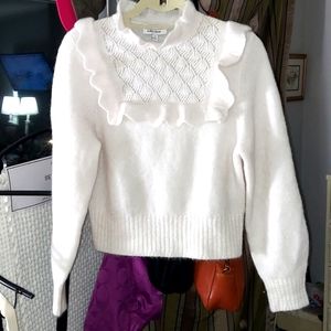 & Other Stories Paris Atelier wool knit Ruffled Overlay Sz S